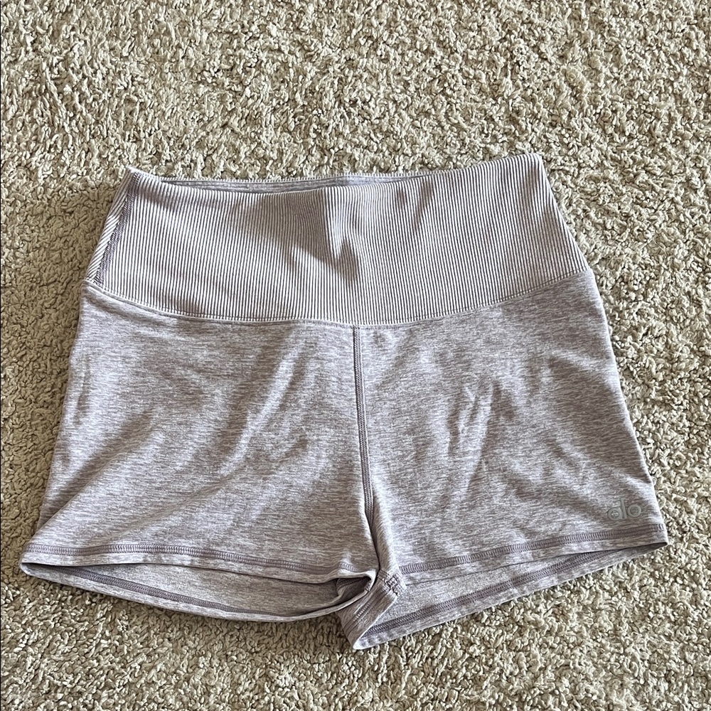 ALO Yoga Light Gray High Waist Women's Shorts